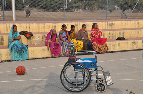 Inka i Indien rullstol