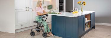 Dolomite Gloss Rollator kryssfälld rollator hopfälld smal 19cm lättvikt 5,9 kg många storlekar rullator 160 kg användarvikt