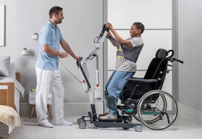Sit-to-stand patient lifts
