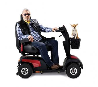 Invacare Comet Ultra elscooter extra bred scooter extra mjuk fjädring  förstärkt konstruktion elskoter för tunga 220 kg