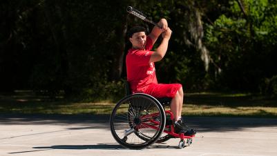 Sport wheelchair Top End Pro 2 man playing basketball