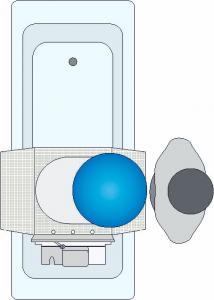 Aquatec Trans underlättar förflyttning badkar vridplatta duschpall snurrar på pall 