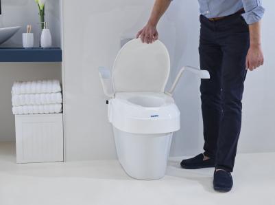 Aquatec 900 toalettförhöjare med handtag toastolshöjare med armstöd toalettsitshöjare enkel att fästa