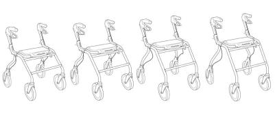 Dolomite Futura HP personlig rollator stor gåyta i rullatorn sitta säkert 150 kg brukarvikt